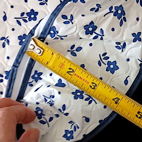 Vintage Lillian Vernon Dish Storage Bags China Saver Zippered Blue Flowers NEW - Picture 9 of 15